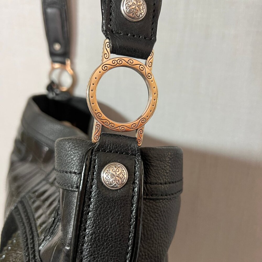 Brighton Black Patchwork Shoulder Bag - image 2